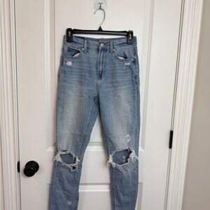 American Eagle Outfitters Light Wash Distressed Boyfriend Jeans